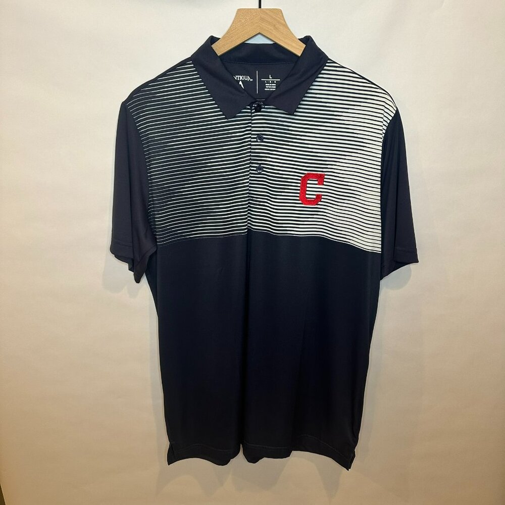 Antigua Cleveland Guardians MLB golf performance polo L navy blue Baseball